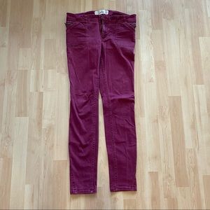 Hollister maroon low rise super skinny jeans size 5